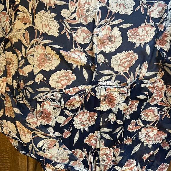 VENUS Floral High Low Dress - Blue and Cream - Picture 4 of 8